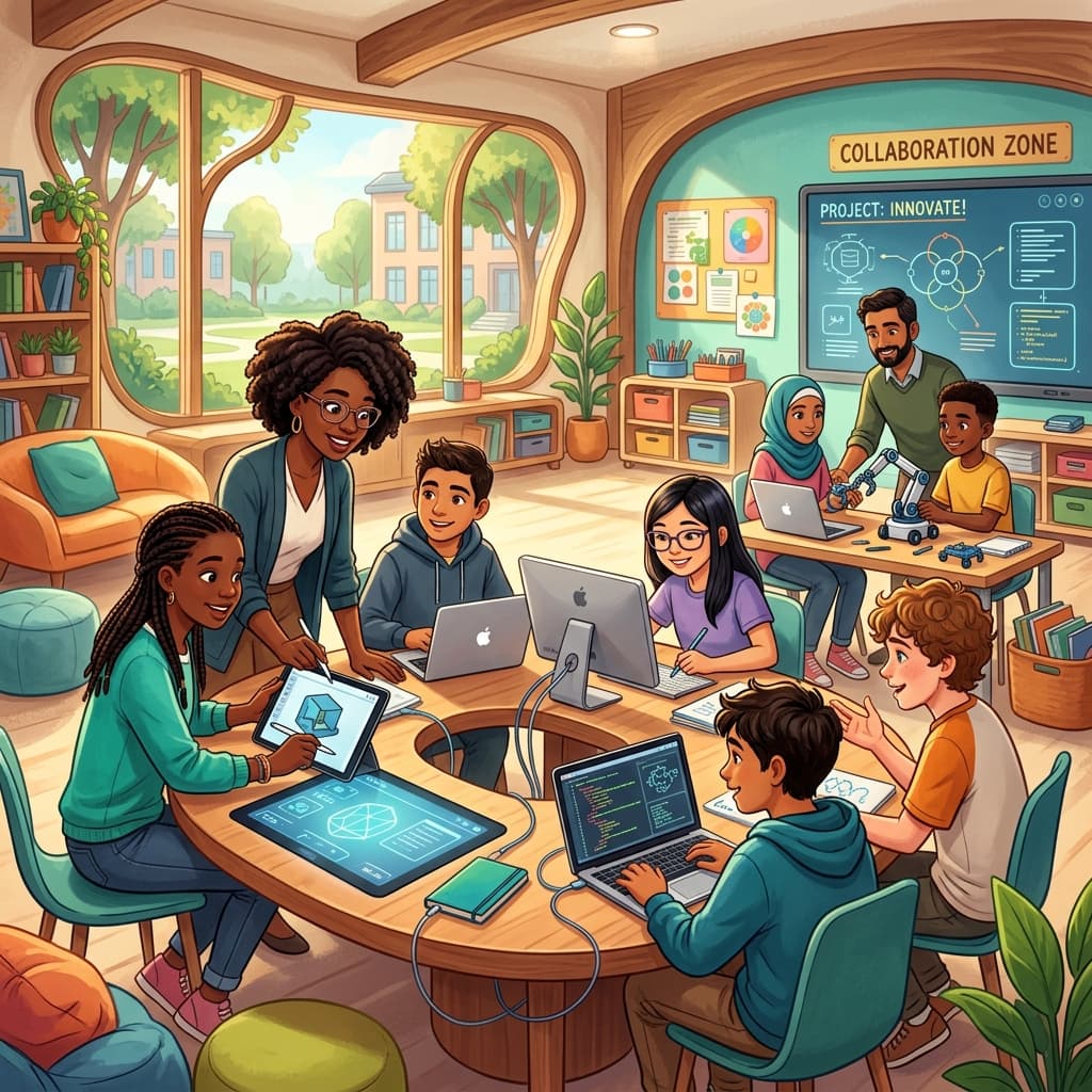 Students and Teachers working together